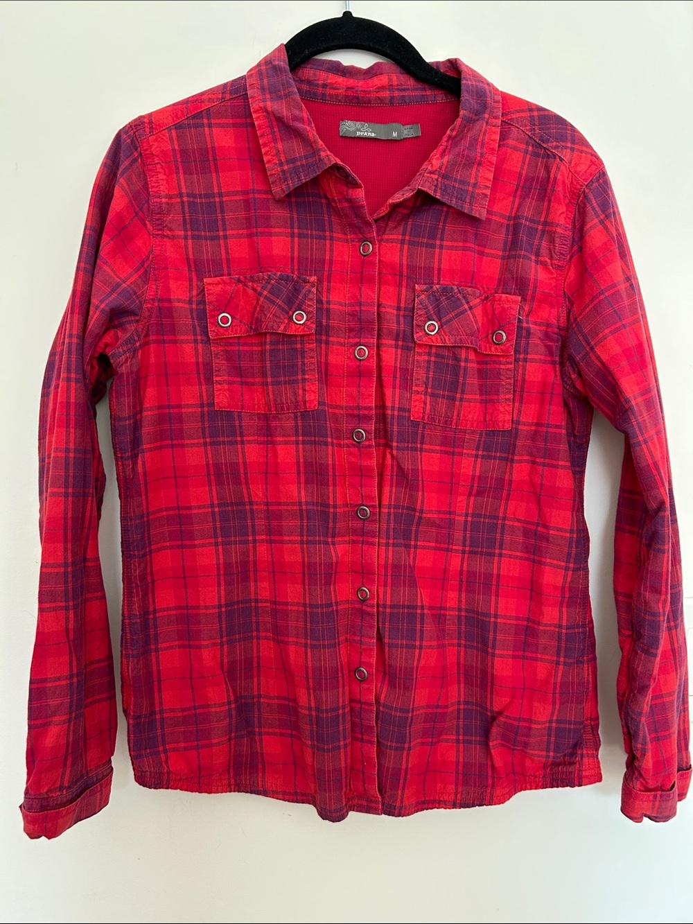 Prana Red Plaid Button-Down Shirt